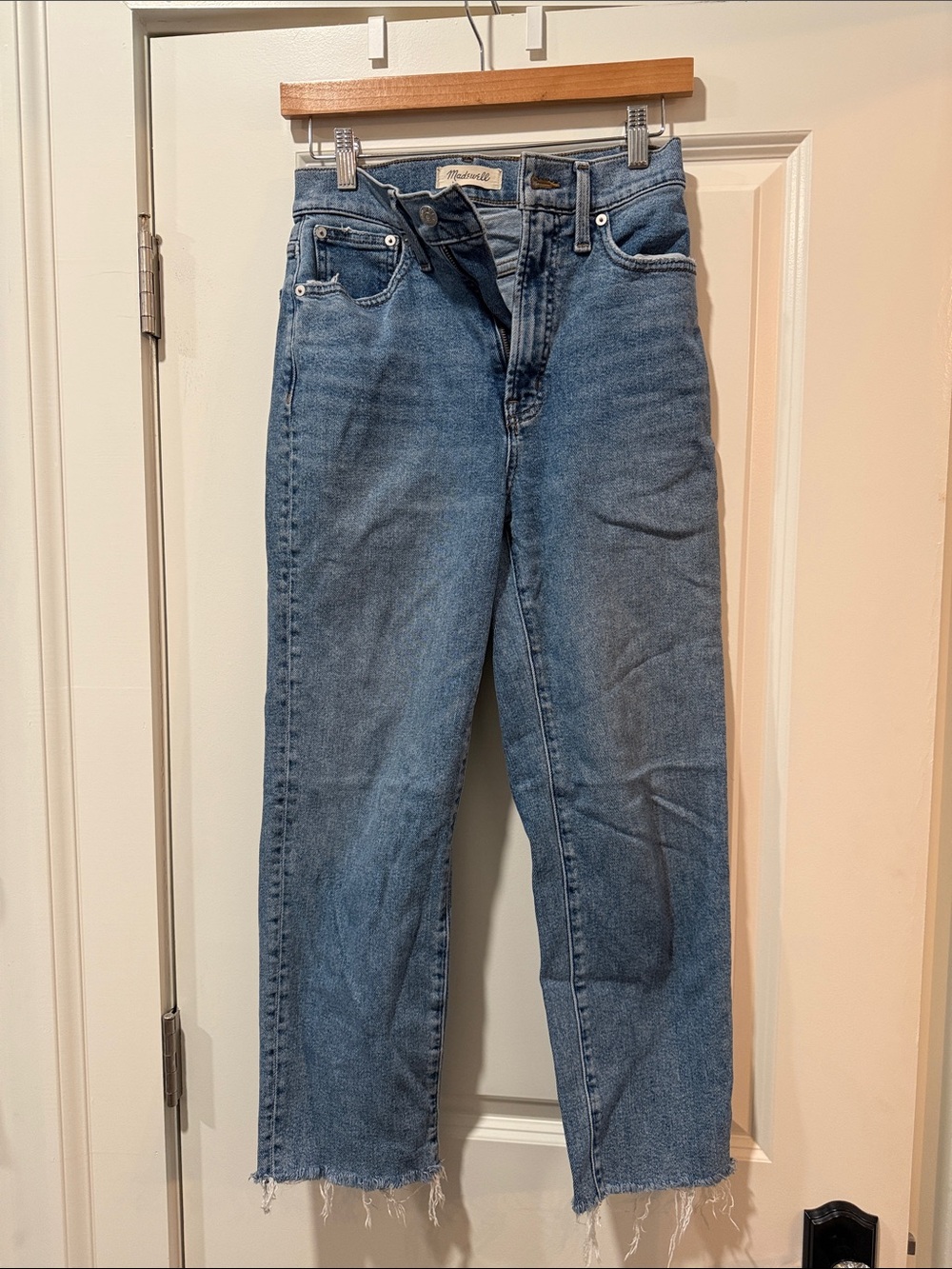Mid-Rise Straight Leg Women’s Jeans in Light Blue